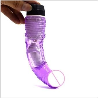 Vibrador curvo en silicona medicada